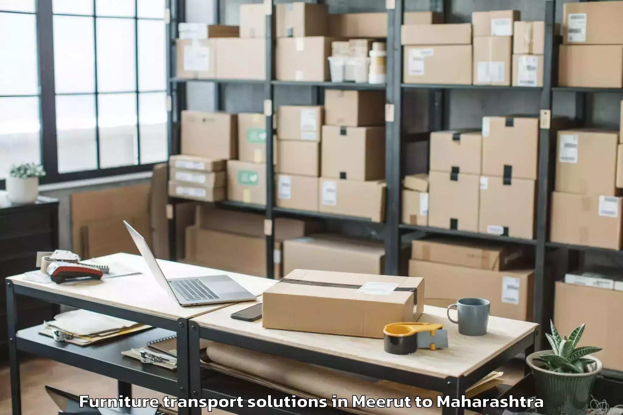 Top Meerut to Udgir Furniture Transport Solutions Available